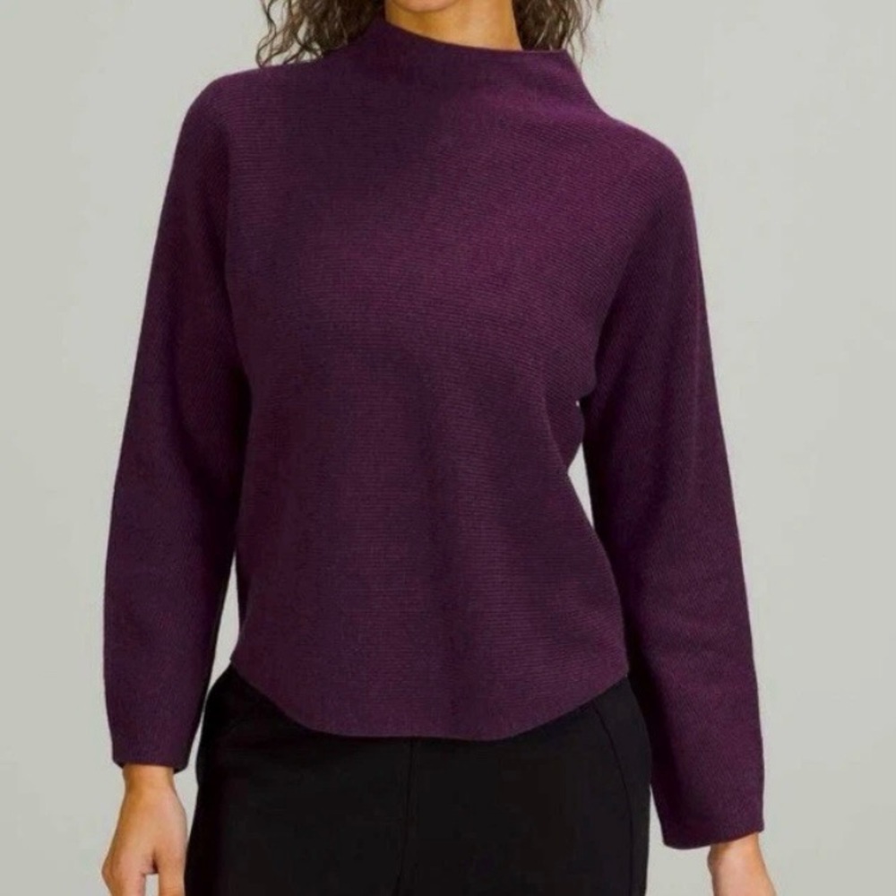 Lululemon Boxy Cotton-Blend Sweater Vintage‎ Plum Women's Size M/L